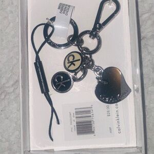 Calvin Klein Heart Charm Keychain  vintage fob. HAJSU3MT rare. Chrome